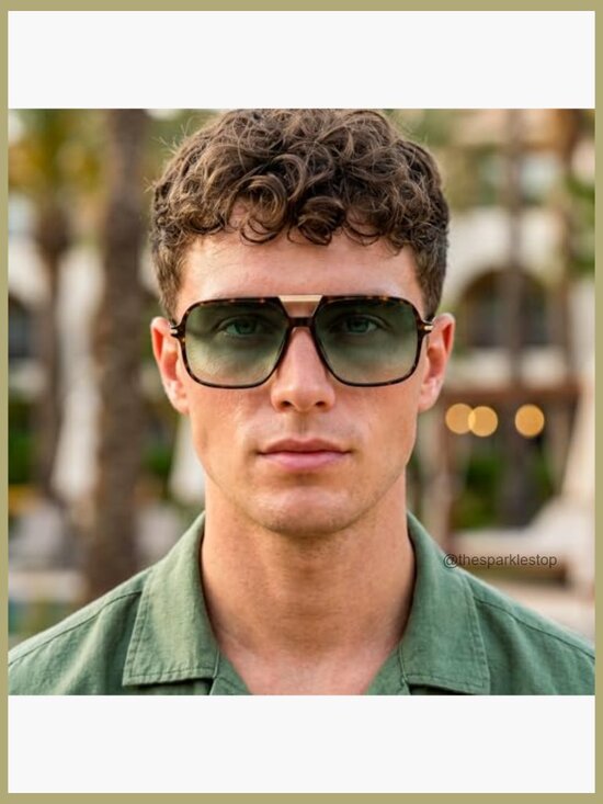 Square Retro Aviator Sunglasses, Trendy Oversized Aviators 